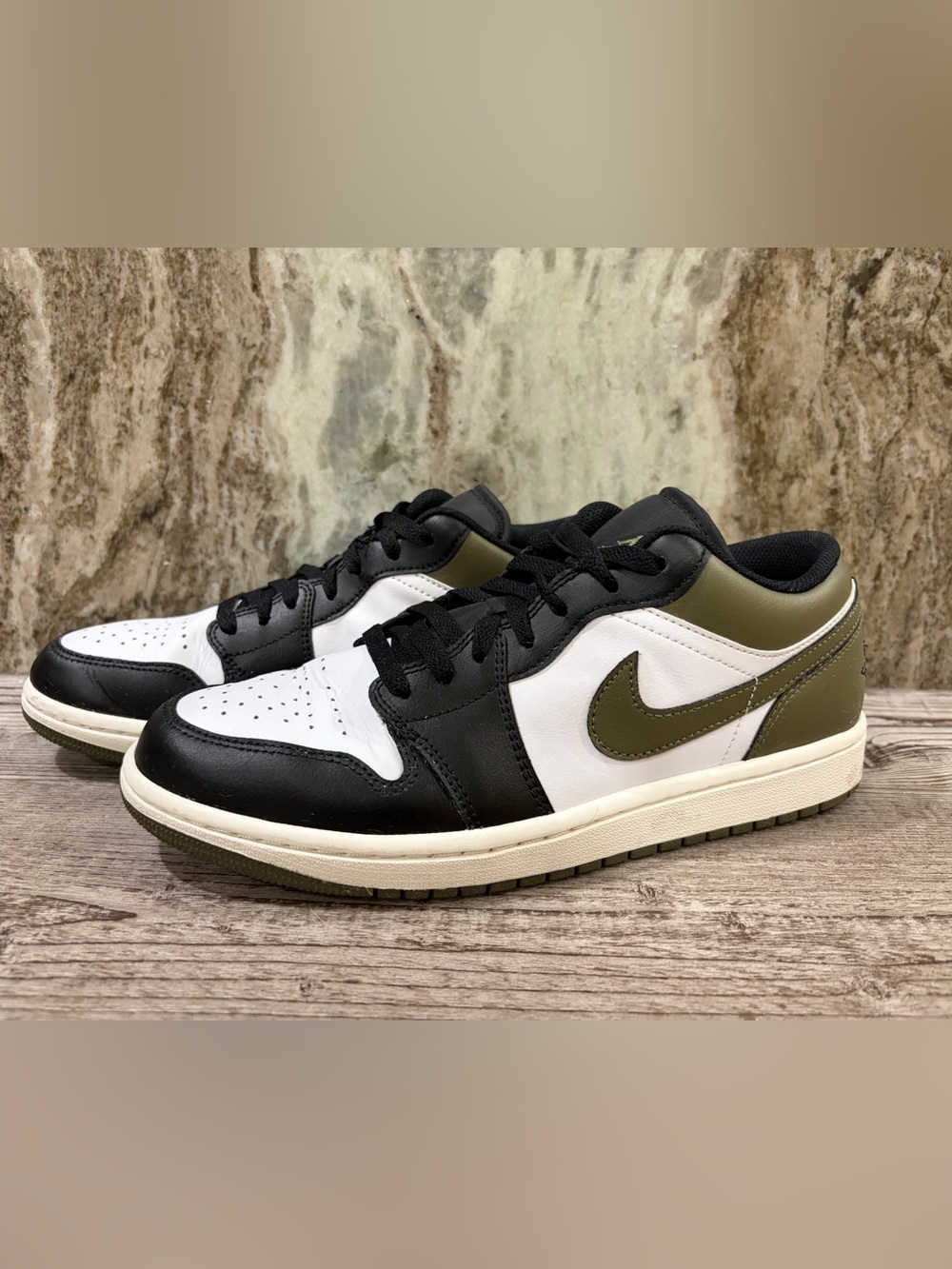 Nike Air Jordan 1 Low - Men’s Size 9 - Black/Olive/White